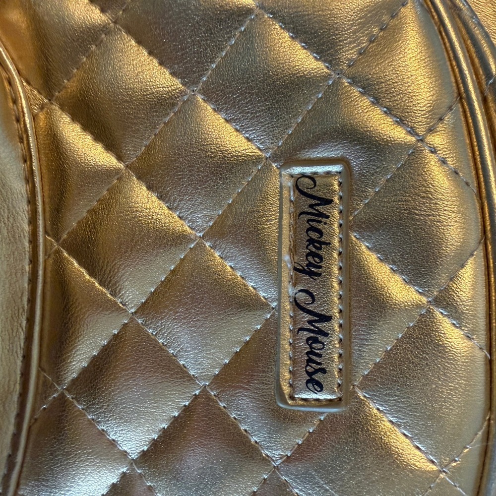 Disney Gold Quilted Mickey Mouse Mini Backpack - Picture 5 of 5
